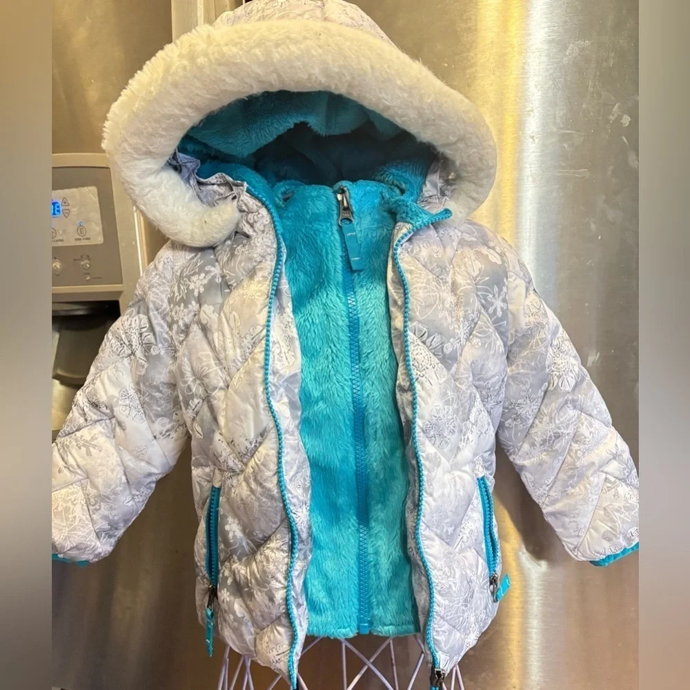 SNOZU Girl’s hooded puffer hooded coat Ice Princess